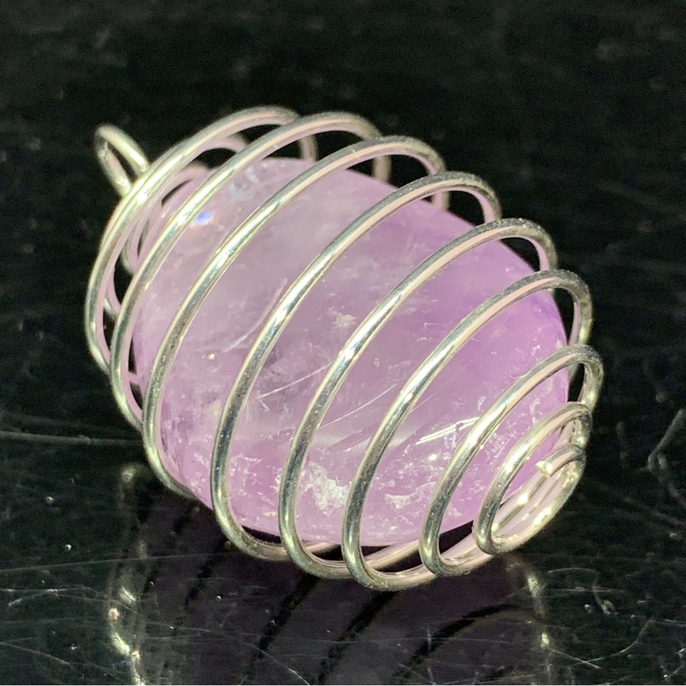 Maraba Amethyst Caged Pendant & Selenite & 20 Inch chain New in Box - Picture 7 of 16